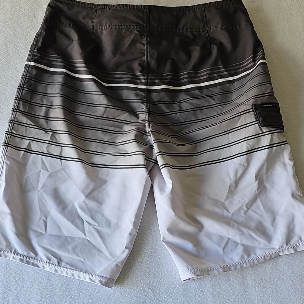 O'Neill‎ Black and White Striped Swim Shorts